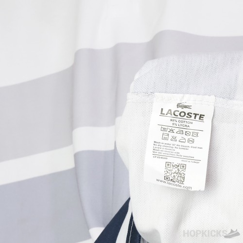 Lacoste White Blue and Grey T-Shirt
